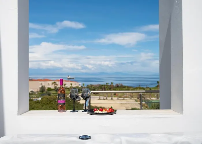 Koskinou  Villa Serena Kalithea Rhodes, Sea View & Jacuzzi תמונה